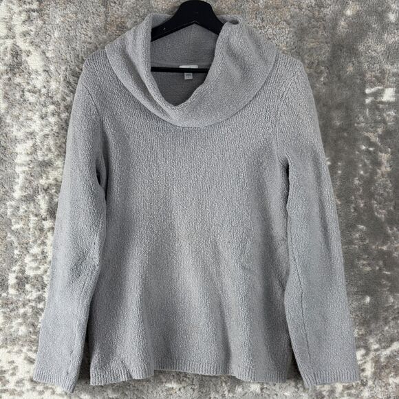 J Jill Womens Sz S Wool Cotton Blend Cowl Neck Sweater Gray Long Sleeve Pullover - Picture 1 of 8